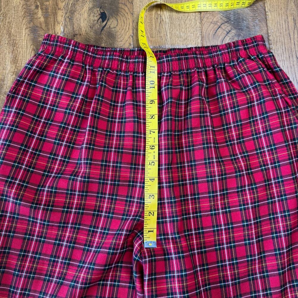 Alfred Dunner Pants Women 14 Red Plaid Pull On High Rise Tapered Elastic Waist - Picture 4 of 6
